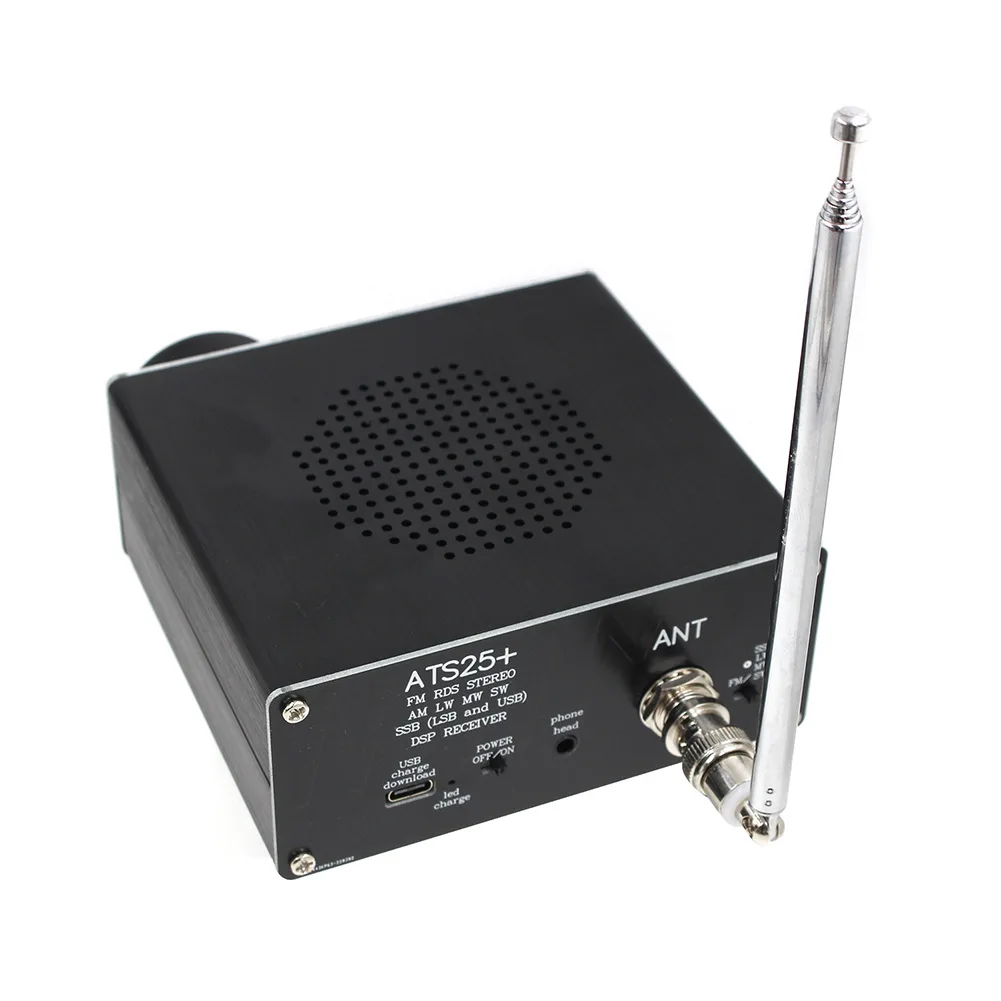 

ATS-25 Si4732 All-Band Radio Receiver FM LW MW SW SSB +2.4 Inch Touch LCD TYPE-C Charging Data Cable BNC Antenna Interface