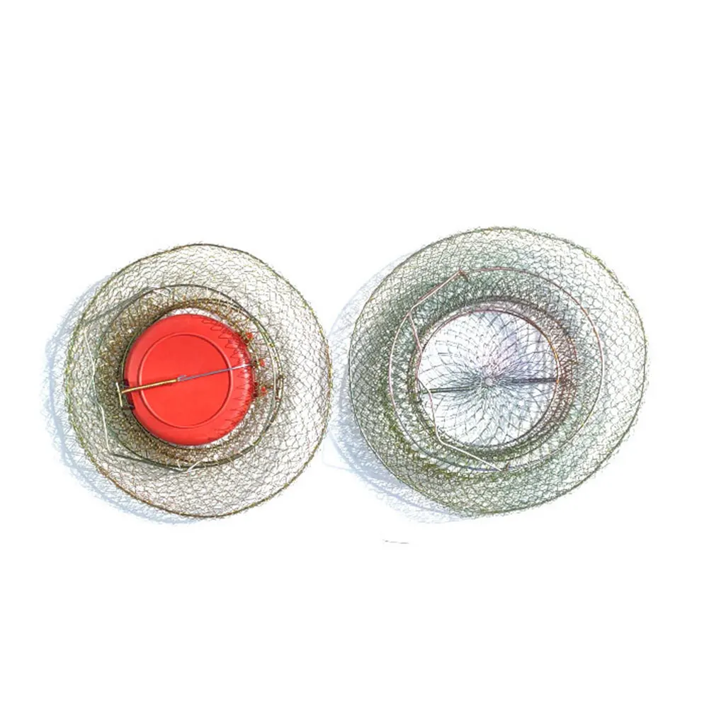 

2pcs Cage Fish Basket Outdoor Portable Accessories Easy Use Crab Storage Fishing Durable Collapsible Iron Wire Professional