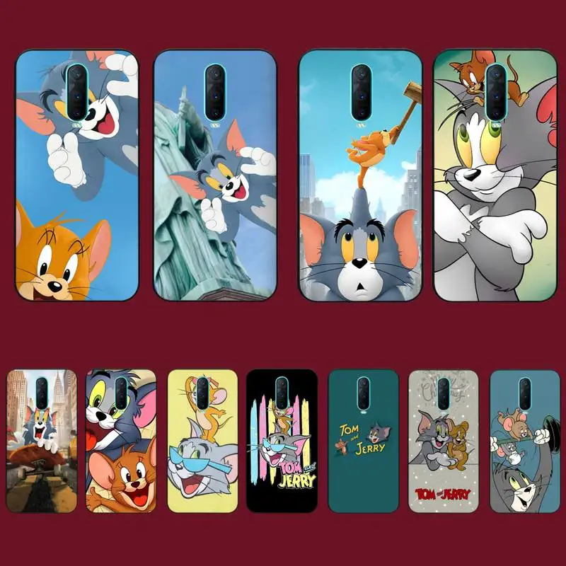

Cartoon Cat and Mouse Phone Case for Vivo Y91C Y11 17 19 17 67 81 Oppo A9 2020 Realme c3