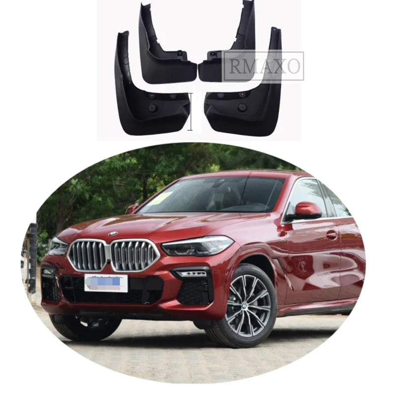 

Брызговики передние для BMW X6 G06 2020-2021, с цветным и задним грязевым клапаном