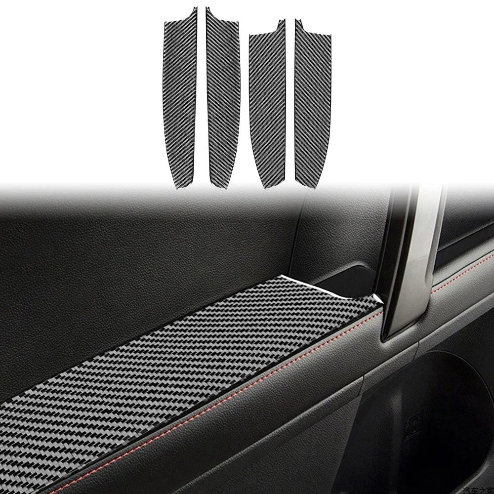 Real Carbon Fiber For Toyota Super 4 Runner 2010-2020 Car Door Armrest Panel Decoration Stickers Auto Modification Accessories