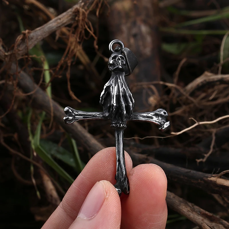 Кулон в виде головы черепа готическом стиле из нержавеющей стали 316L