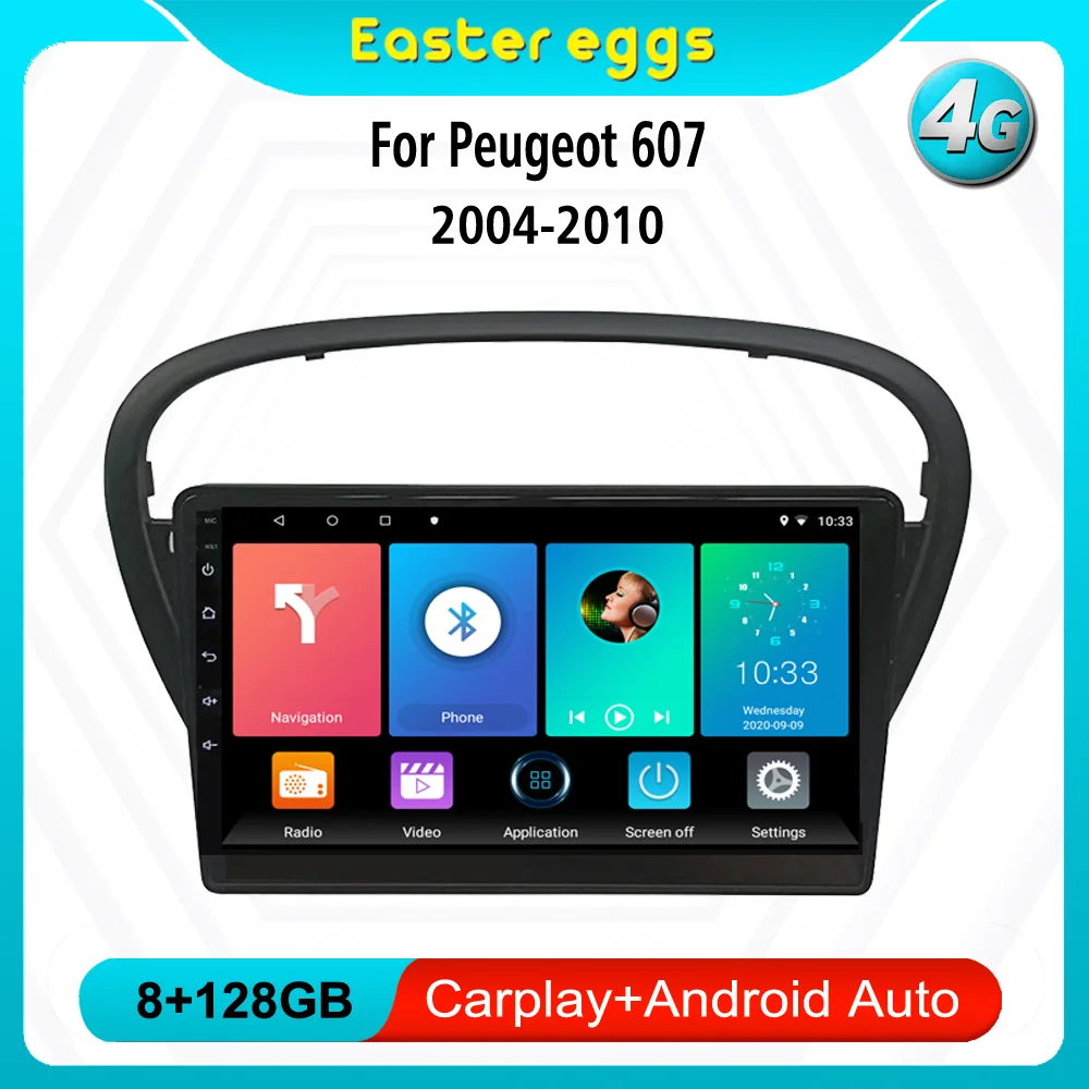 

2 Din 4G Carplay Car Stereo For Peugeot 607 2004-2010 Android Radio WIFI GPS Navigation Multimedia Player Head Unit Aftermarket