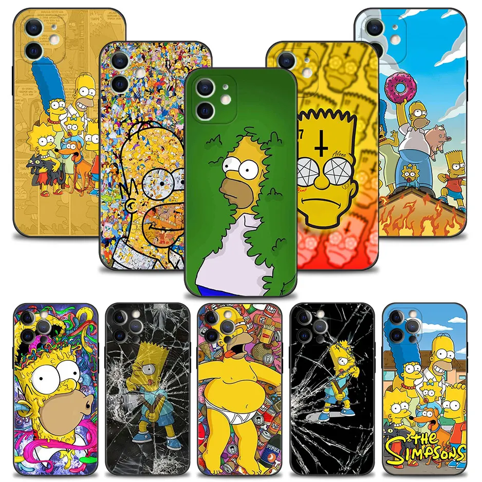 

Mobilephone Case for iPhone 13 12 11 Pro Max XS XR X 8 7 6 6S Plus SE 5 14 13mini 12mini Cover Silicone Funda Simp Son Anime