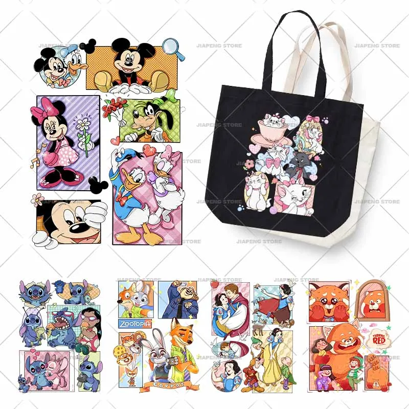 Мультяшный Микки Маус Симпатичные печатные Стич Белоснежка глажки патчи