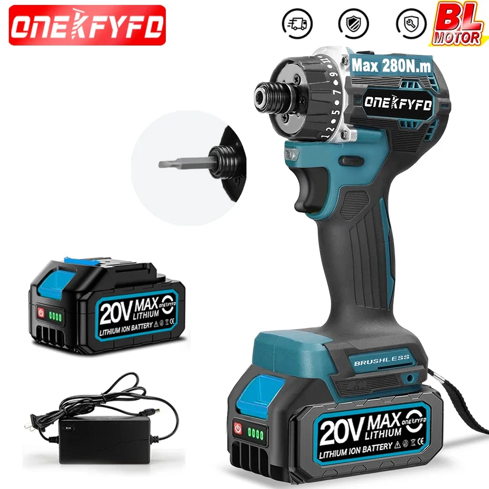 Бесщеточная электрическая отвертка с крутящим моментом 20 + 1 1/4 дюйма