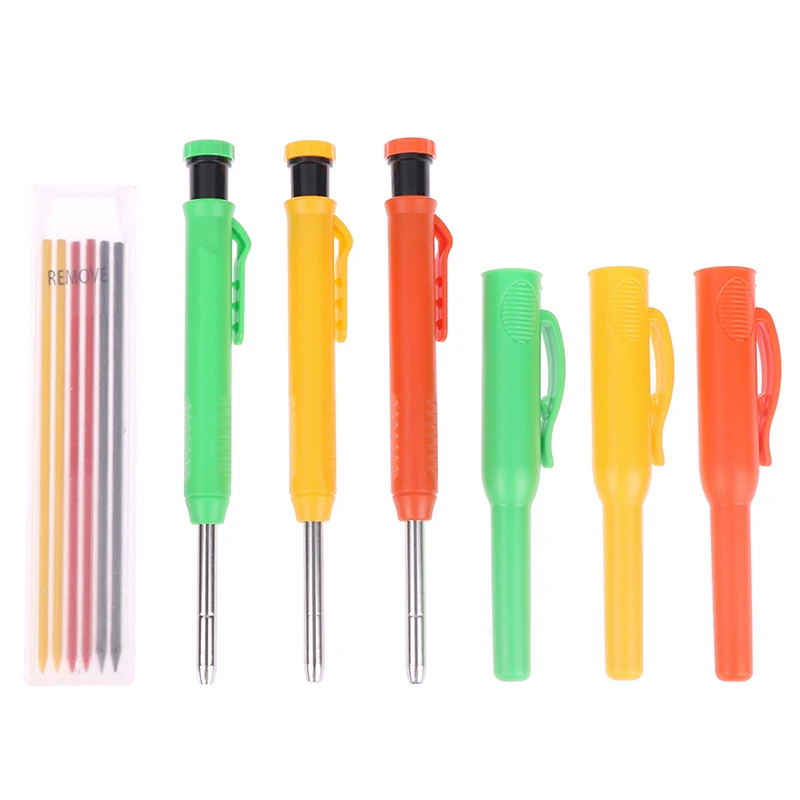 

Твердый плотницкий карандаш, встроенная точилка, механический карандаш, маркировочный инструмент, 6 заправляемых выводов для деревообрабатывающего архитектора, Новинка