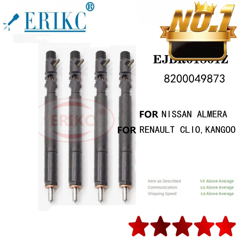 ERIKC 4 шт. топливный инжектор EJBR01801Z 8200049873 EJBR 018 01Z для RENAULT CLIO KANGOO NISSAN ALMERA Euro 3