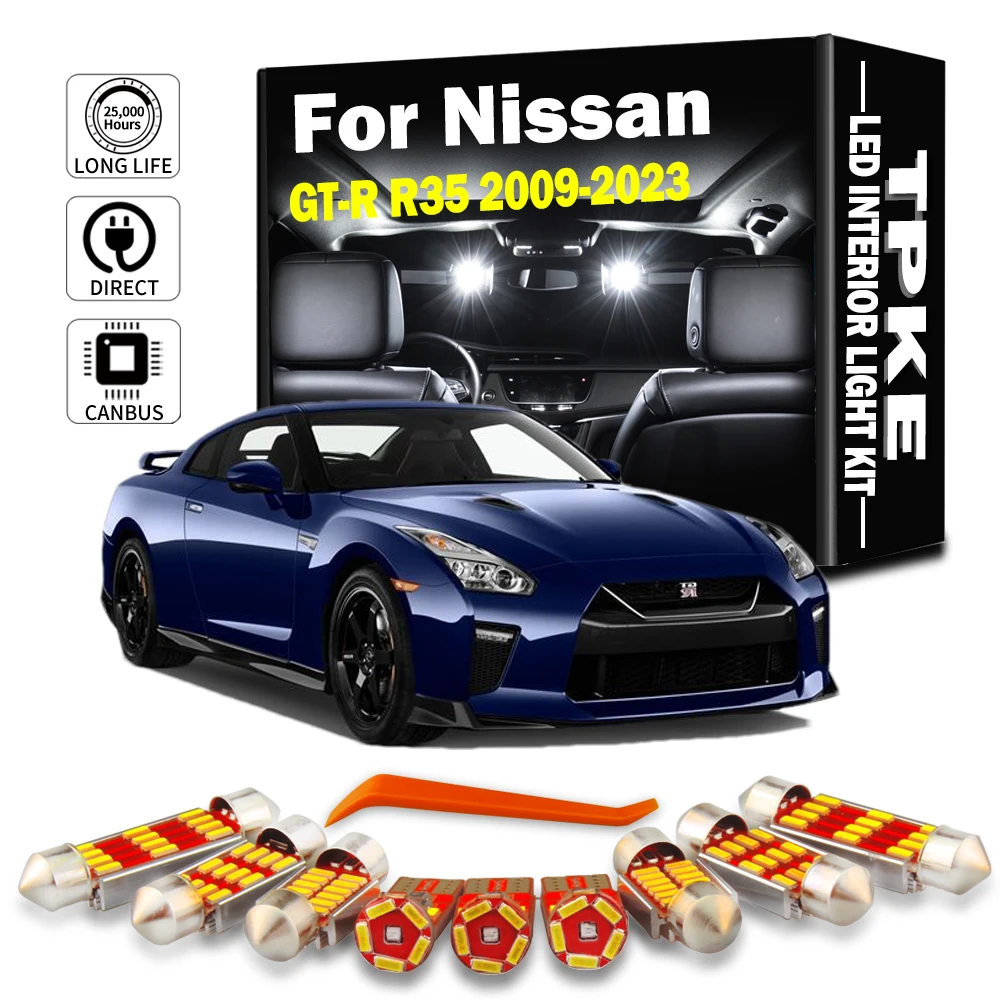 TPKE 11 шт. автомобильная лампа для внутреннего освещения Nissan СВЕТОДИОДНЫЙ GTR R35 2009-