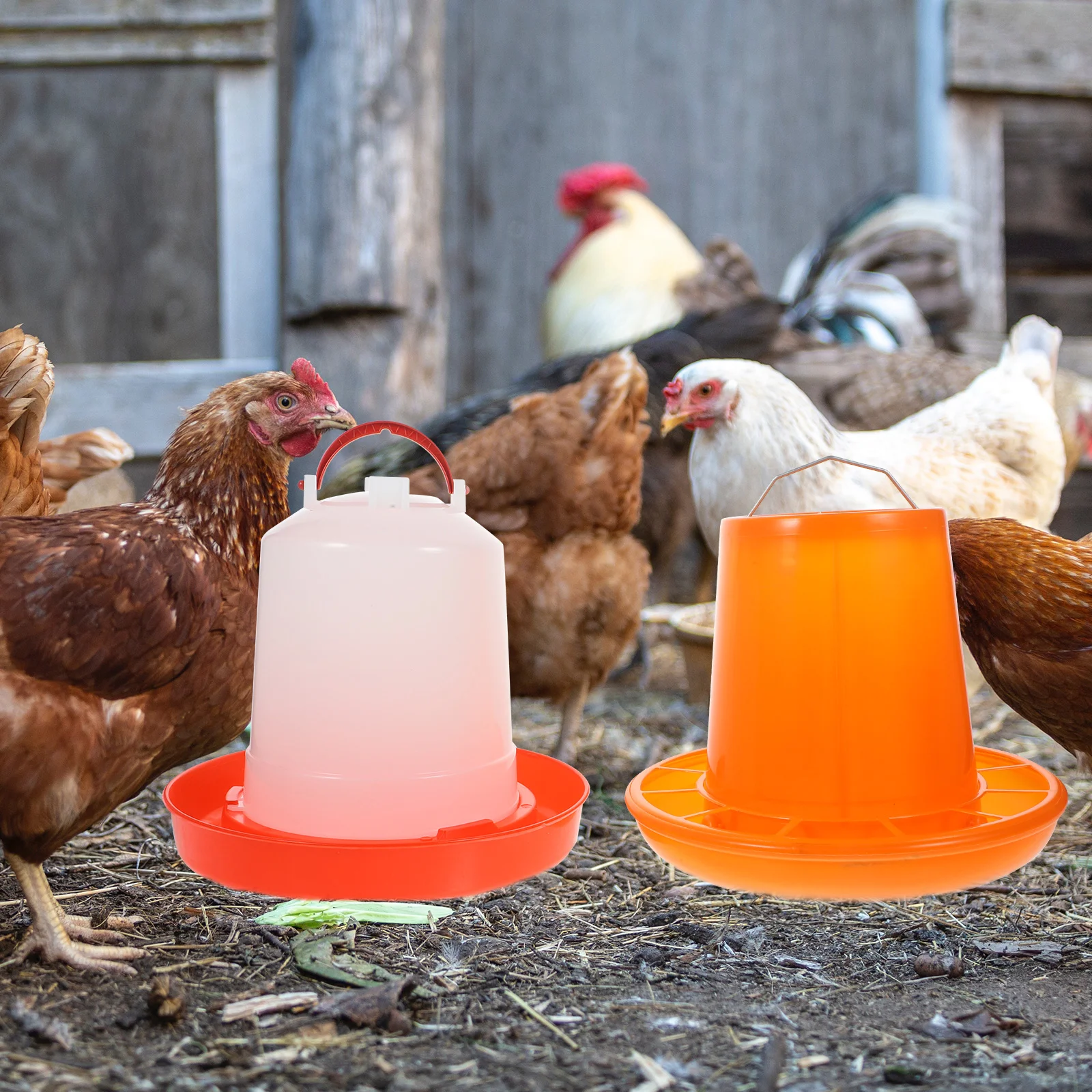 

Drinking Bowl Feeding Water Feeder Bunny Pigeon Trough Plastic Farm Poultry Jar