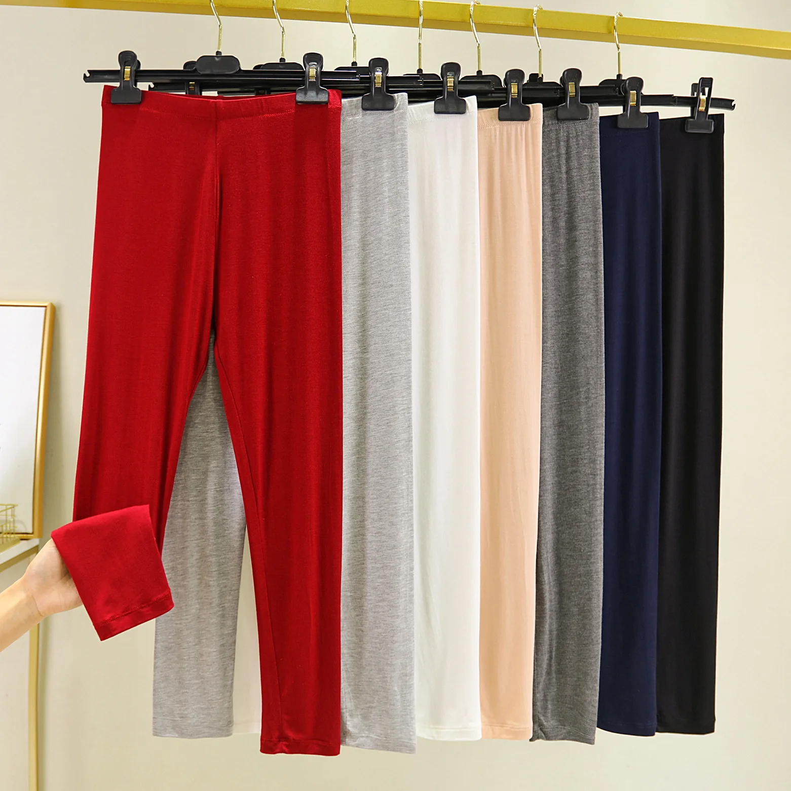 2022 new summer women's cotton big eggings elastic comfortable pure color contracted pencil pants nine minutes of pants