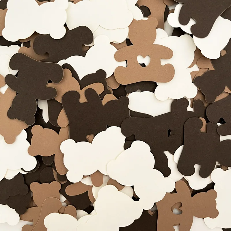 100 шт. бумажные обрезки медведя Тедди в трех цветах украшения для будущей мамы