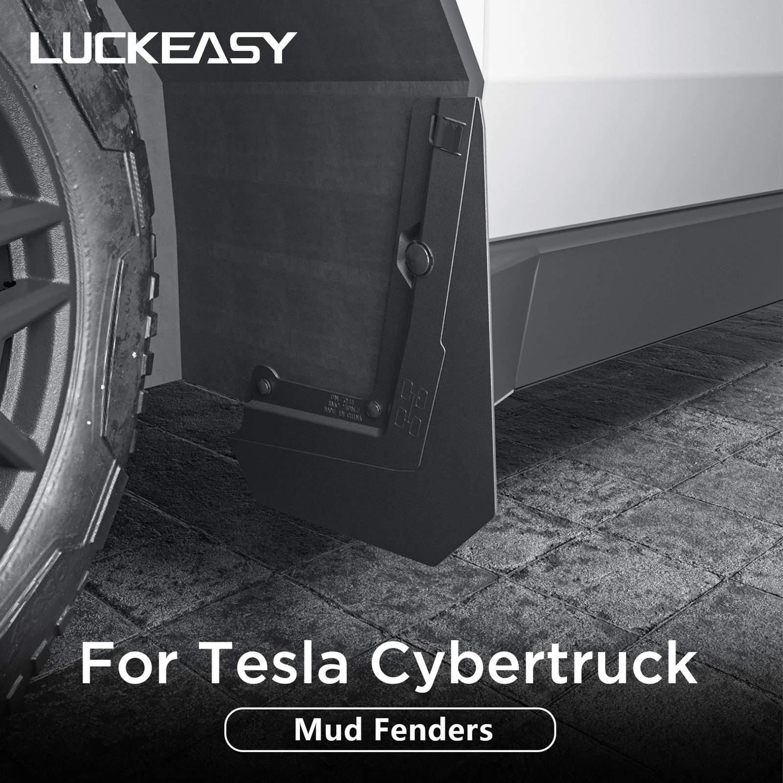 Фото LUCKEASY для Tesla Cybertruck 2024-2026 брызговики на заднее колесо, аксессуары для модификации автомобиля, брызговик, комплект брызговиков, 4 шт. №2