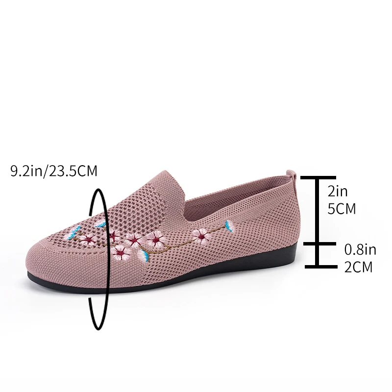 Ladies Flat Shoes Ladies Lightweight Sneakers Autumn Chinese Style Embroidered Flat Shoes Breathable Outdoor Walking Shoes