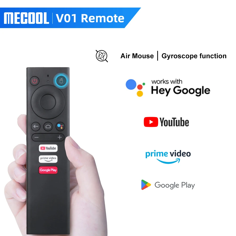 

Mecool V01 Remote Control BT Voice Control For Android10.0 TV Box Mecool KM9 pro KM3 KM1KM6 Gyroscope Sense Remote Control