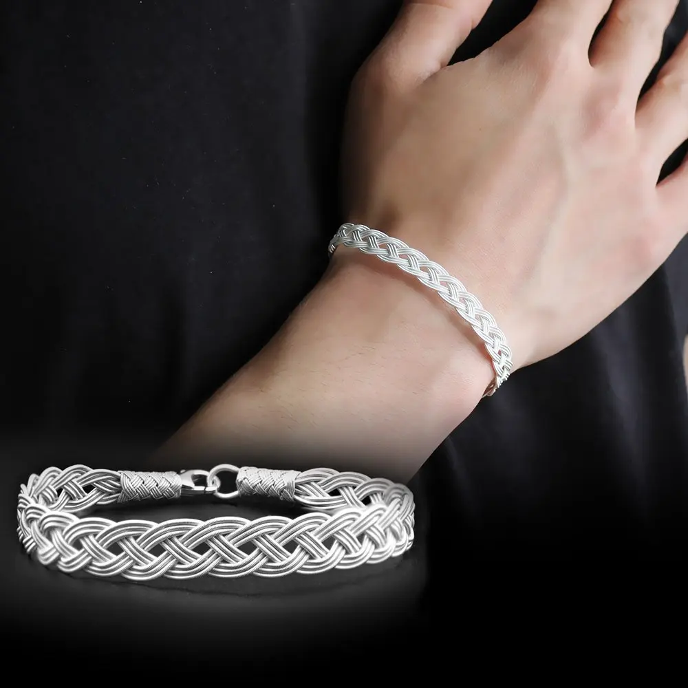 

Handwork Silver Color 1000 Sterling Silver Kazaz Bracelet