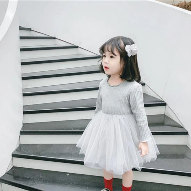 Детские платья Одежда Детская одежда Весенне-осенние хлопковые пышные с