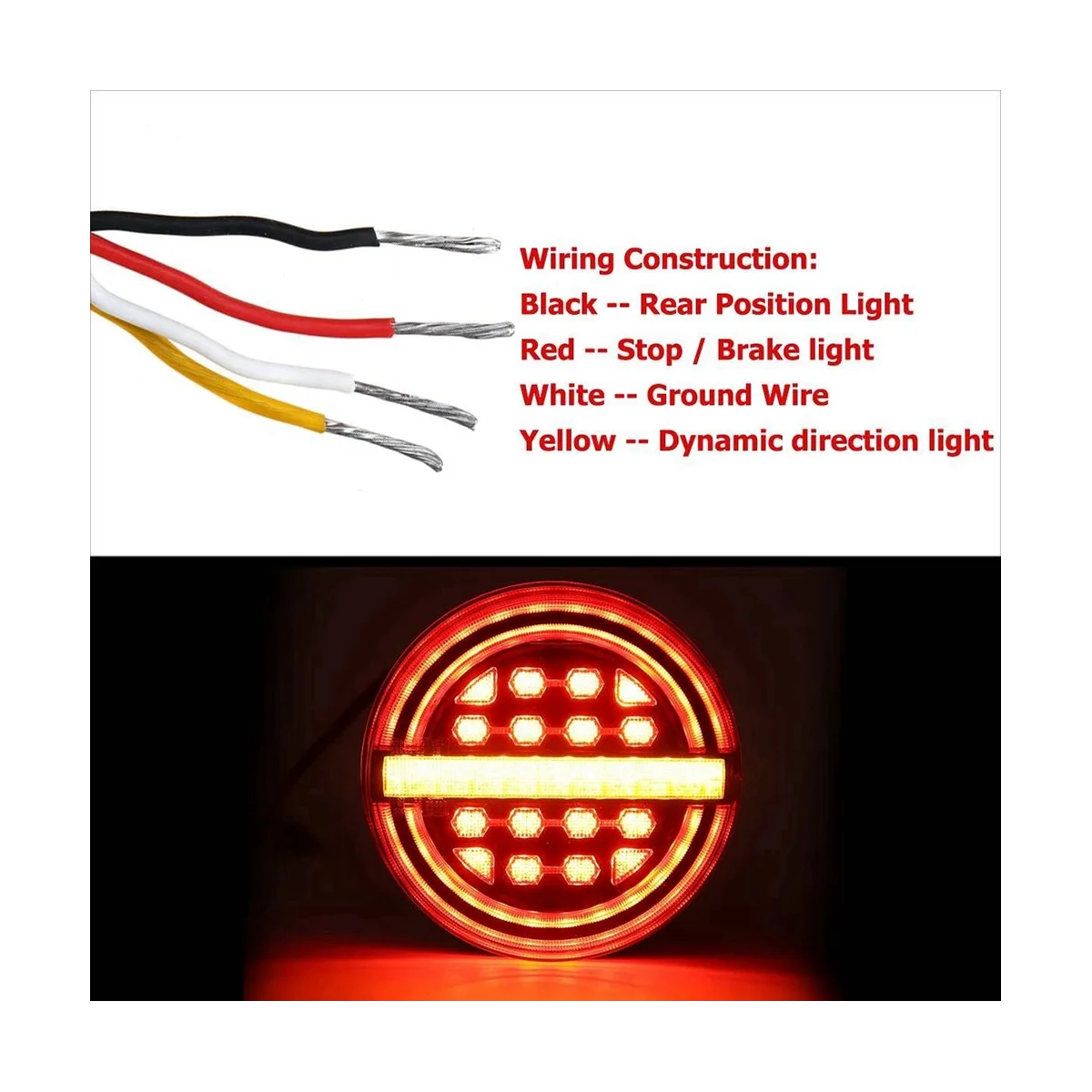 5 3 дюймовый круглый фрикционный прицеп задний тормоз сигнал поворота для