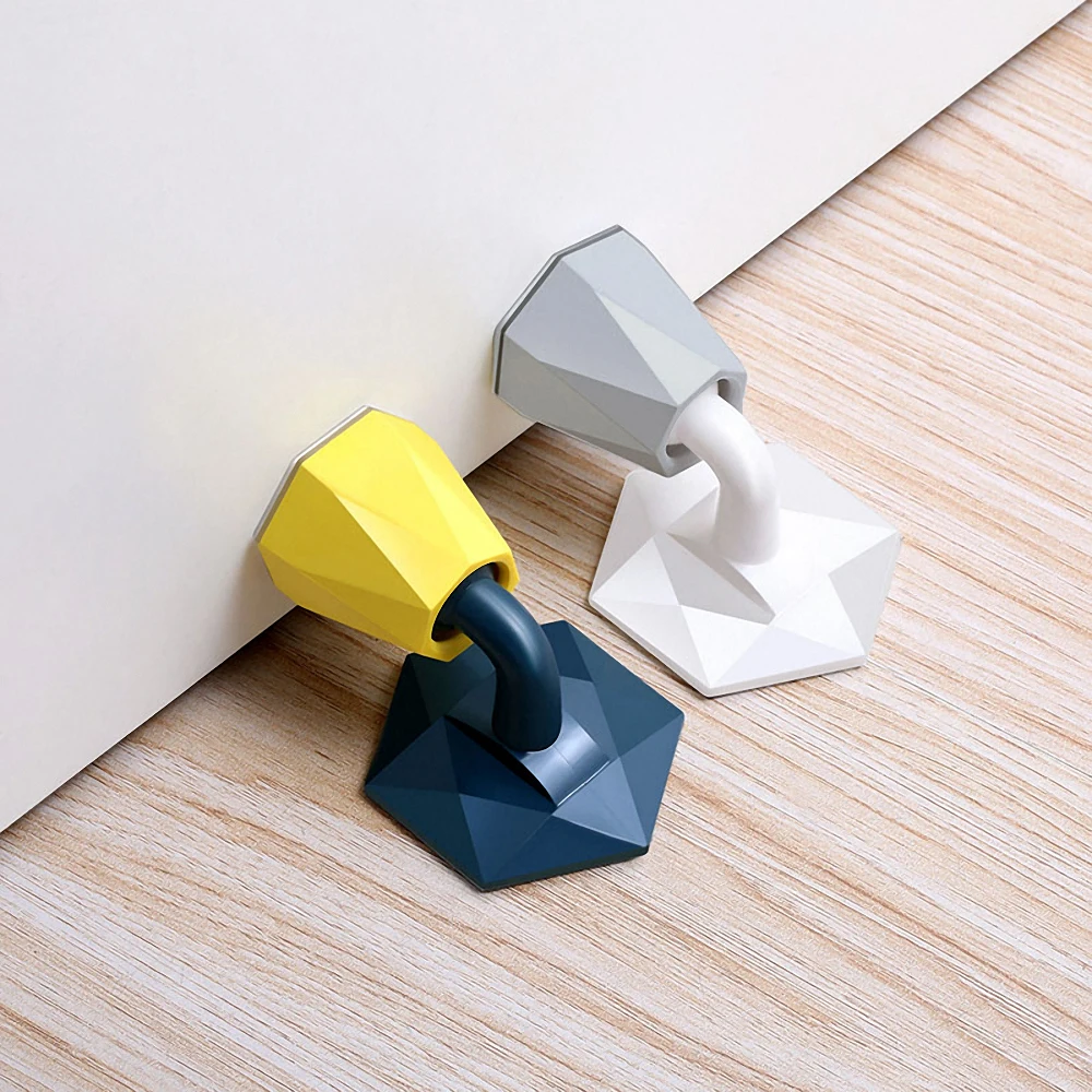 

Mute Non-punch Silicone Door Stopper Touch Toilet Wall Absorption Door Plug Anti-bump Door Holder Gear Gate Resistance Door Stop