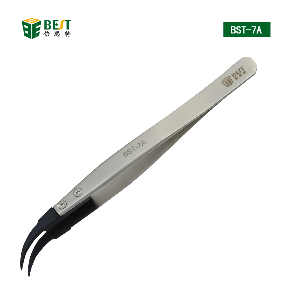 

BST-7A Replaceable Tweezer Anti-Static Stainless Steel Series Tweezer vaper forcepsSet Precision Electronic Forceps Repair Tool