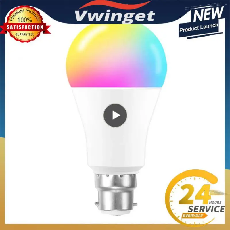 

1~8PCS Led Bulb Lamp 9w Work With Alexa Google Home Smart Light Bulb Rgbcw Led Bulb Smart Home Energy Saving Dimming E27/e26/b22