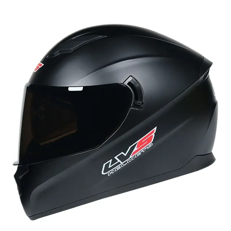 

Matte Black Motorcycle Full Face Helmet Racing Classic Double Lens Motocicleta Headgear Casque Casco Moto Capacete Helm