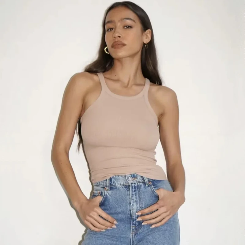 

Women Casual Ribbed Crop Tank Top