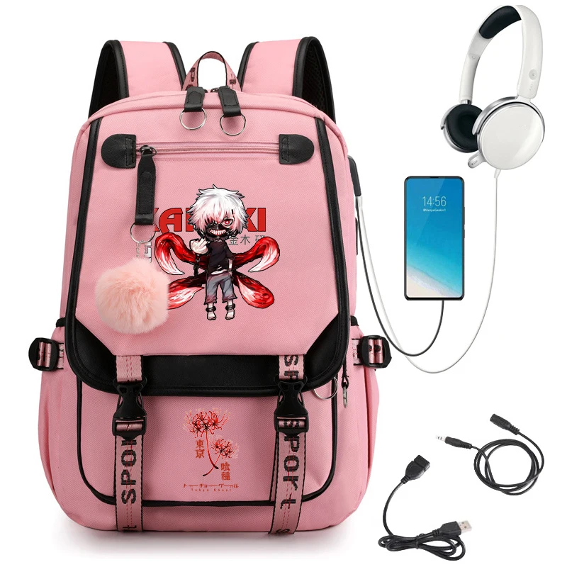 

Anime Chibi Kaneki Ken Dragon Mode Backpack Student Book School Bags for Girl Boy Manga Tokyo Ghoul Laptop Travel Women Bagpacks