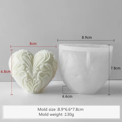 Форма для свечей силиконовая сердце