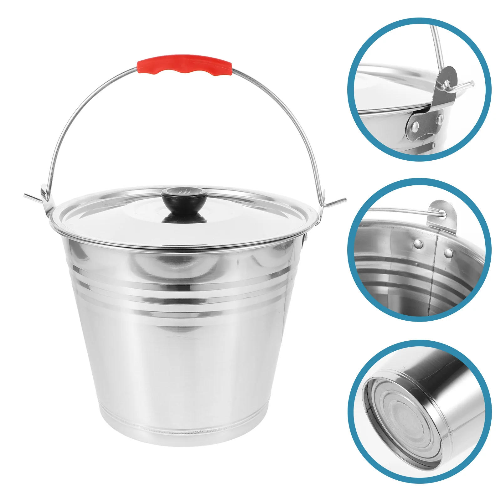

Bucket Pail Stainless Steel Ice Metal Lid Can Buckets Milking Water Champagne Beverage Cow Pails Cooler Galvanized Jug Chiller