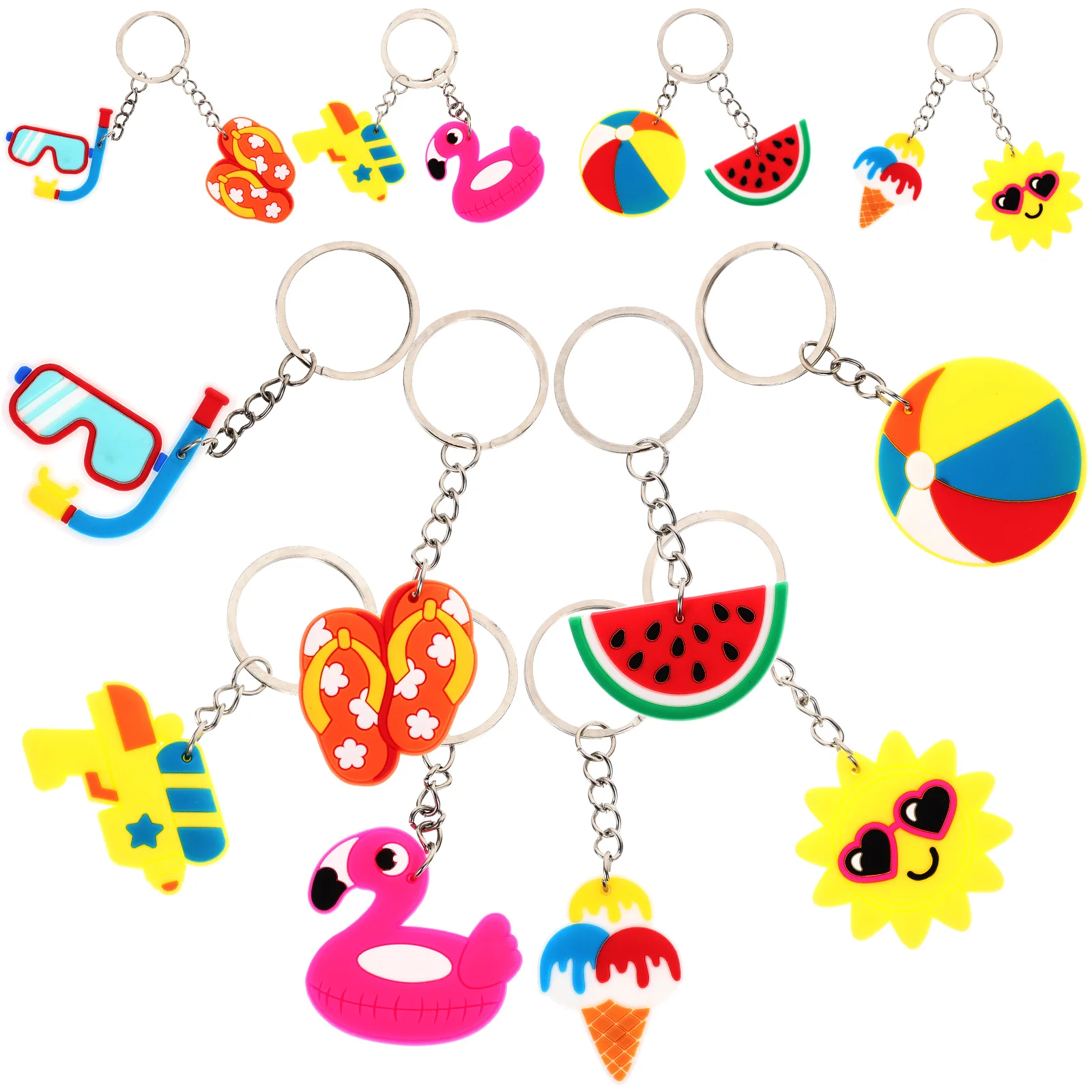 

16 Pcs Hawaiian Keychain Decorative Pendants Bulk Keychains Kids Portable Women Pvc Lovely Child Trendy
