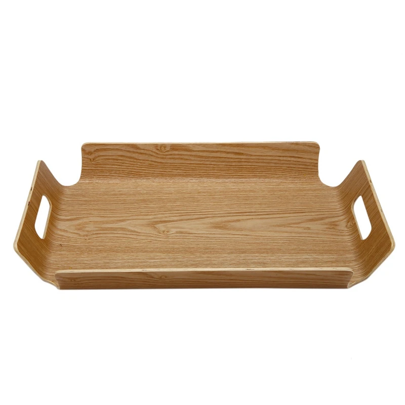 

4X Luxury Desk Table Bamboo In Bed Bread Wooden Tray Wood Fruit Breakfast Food Cake Coffee Tea Serving Tray With Handles