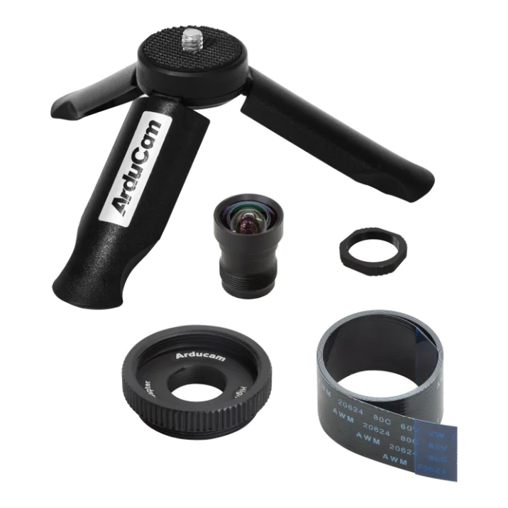 

Комплект объективов Arducam 70 градусов M12 для камеры Raspberry Pi HQ с портативной подставкой для штатива и черным кабелем для камеры 2 фута/60 см