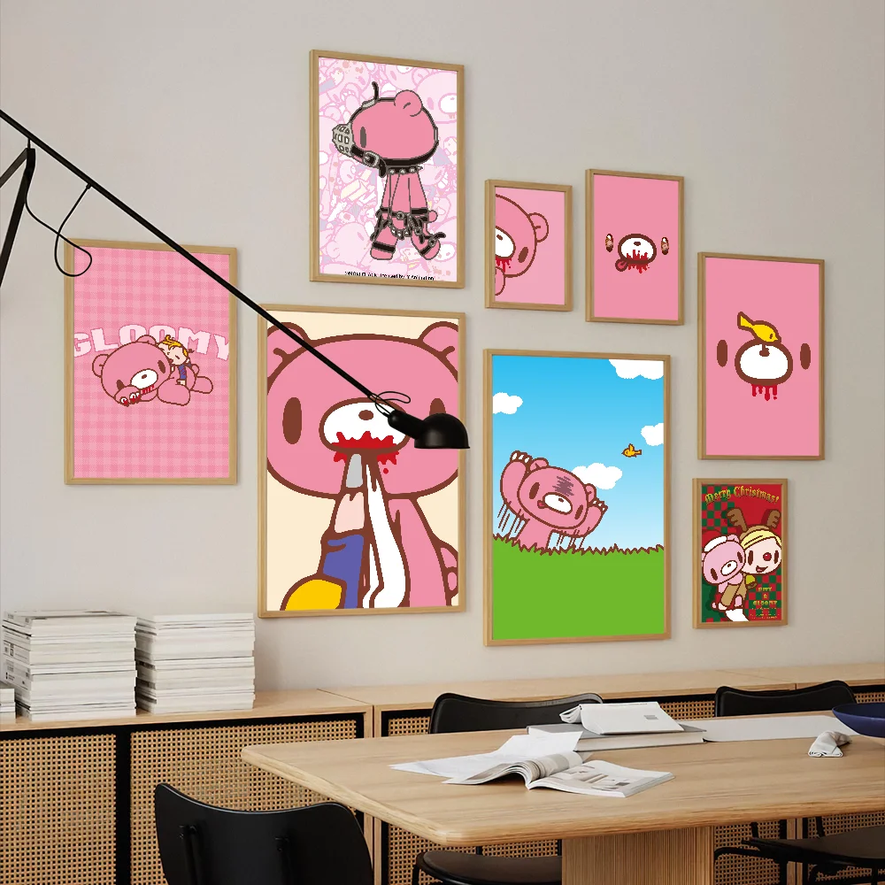 Мультфильм Медведь Глоомис печать плакатов настенные панно украшения дома для