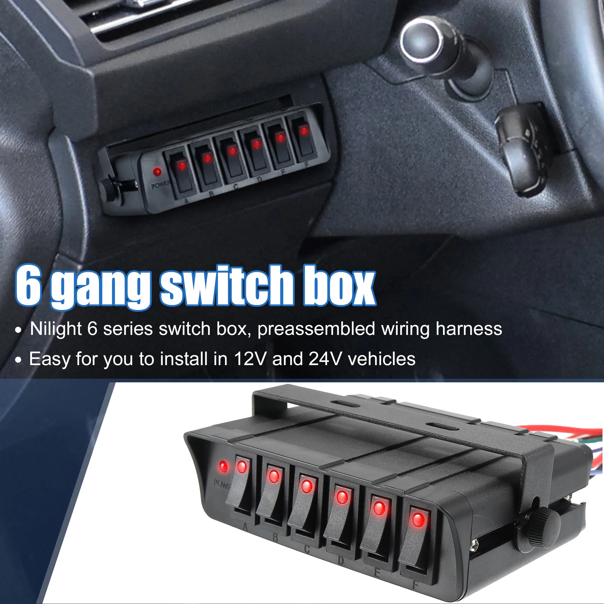 Морской кулисный переключатель Uxcell 80 А постоянный ток 12 В 24 аварийный стробоскоп