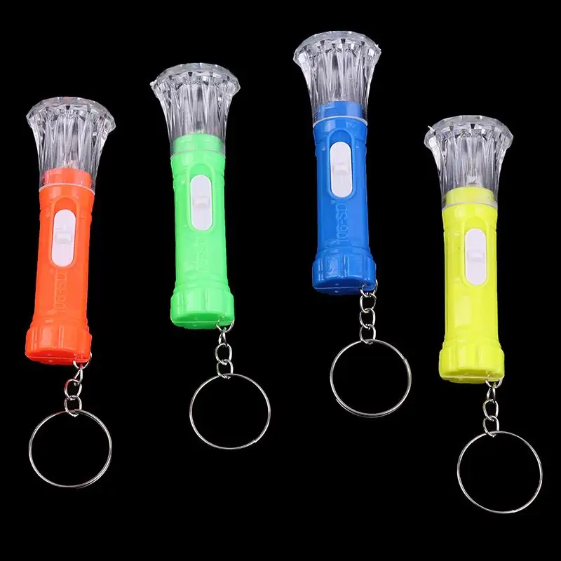

9*3.2cm Mini LED Flashlight Lighted Keychain Glowing Toys Kids Birthday Gift Lighting Tools Random Color 1PCS
