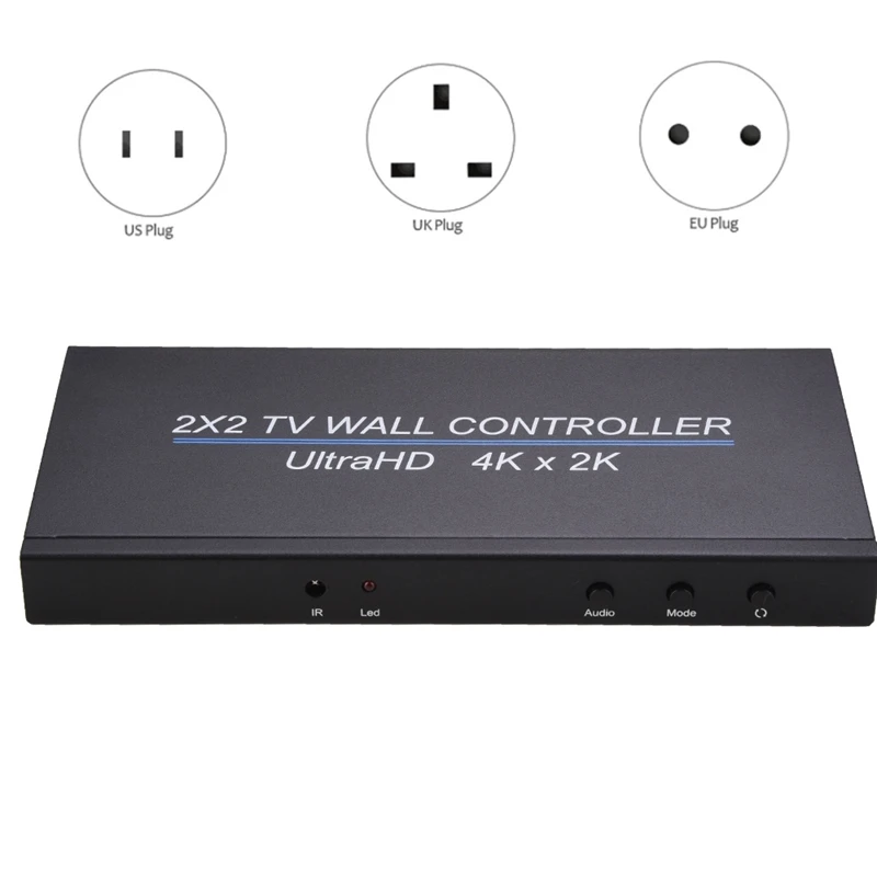 

4K 60HZ 2X2 Video Wall Controller 4 Ways TV Processor Large Screen Splicer Multi Image Stitching, 4Kx2k