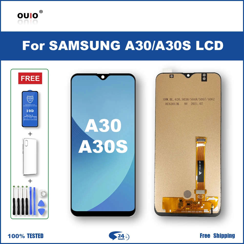 

ЖК-дисплей с рамкой для Samsung Galaxy A30, A30S, A307F, A307, A307FN, сенсорный экран, дигитайзер, запасные части