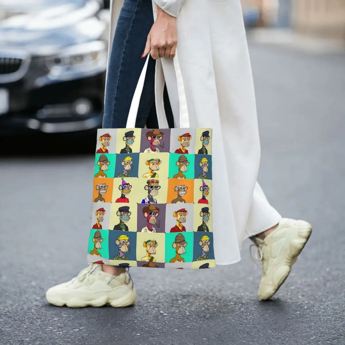 BORED APES NFT Women Canvas Handbag Large Capacity Shopper Bag Tote Bag withSmall Shoulder Bag