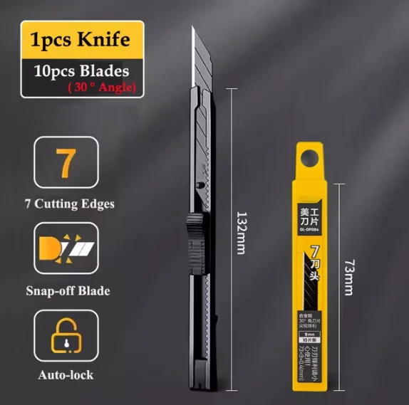 Острый универсальный нож 9 мм 30 градусов металлический резак для коробок из