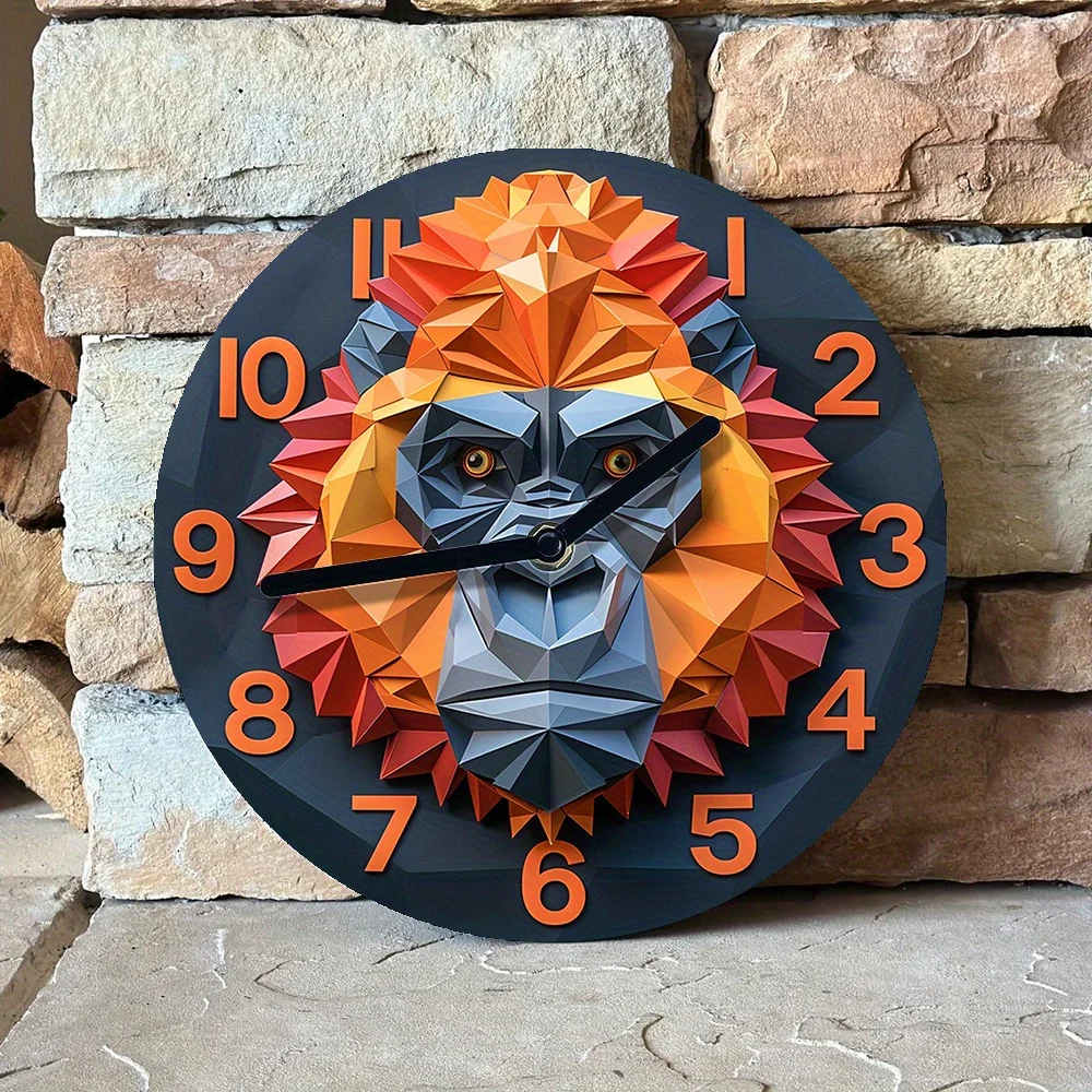 wa Goryla DIY Clock z efektami 2D nadruk o wysokiej rozdzielczości letnia dekoracja ścienna dla miłośników zwierząt motyw na Święto