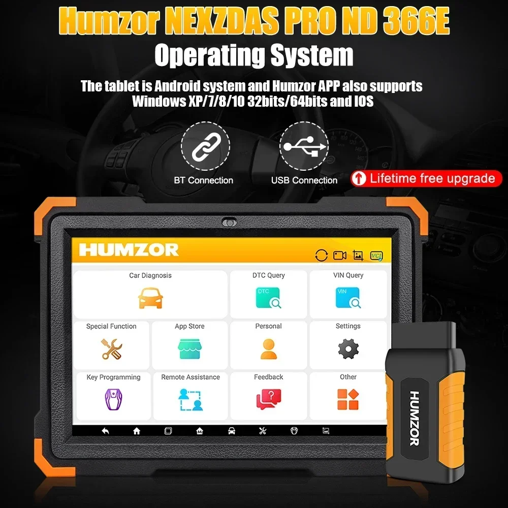 Humzor NexzDAS ND366 Elite Полный системный сканер OBD 2 Автомобильный диагностический
