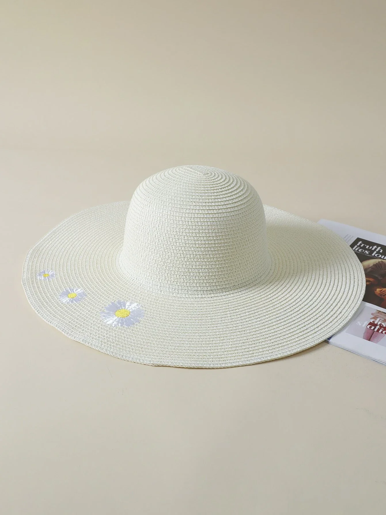 

Hats gorras sombreros capshat Floral Embroidery Straw Hat beach