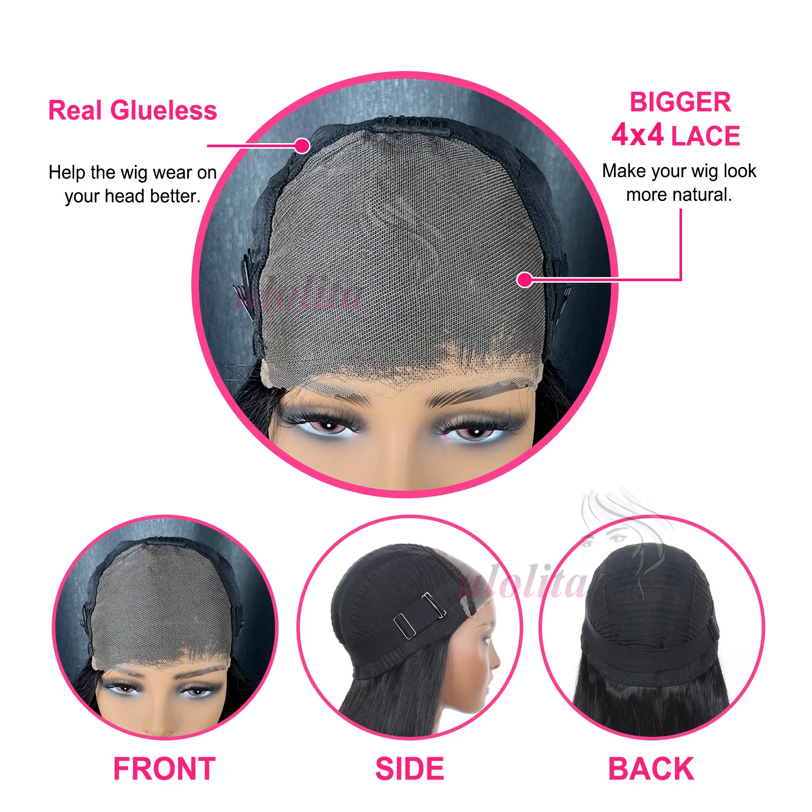 Парик Wear And Go Bob прямые короткие волосы парик из человеческих волос без клея