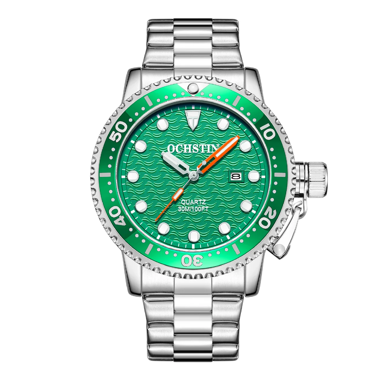 

OCHSTIN 2021 Sport Wristwatch For Man Top Brand Stainless Steel Waterproof Clocks Men Green Watch Military Quartz WristWatch
