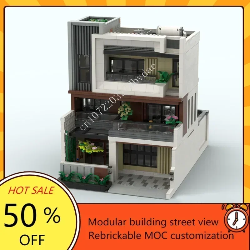 Фото 4572 шт., современный дом, концепция MOC, головоломка, креативная архитектура StreetView, техническая модель, игрушка на день рождения для детей, Рождественский подарок №2