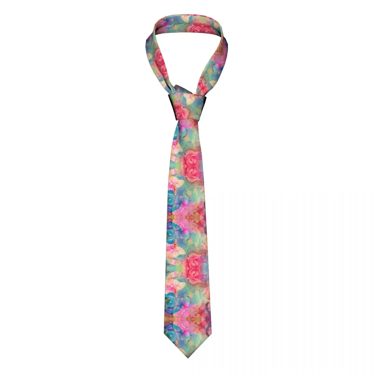 

Colorful Flower Roses Neckties Unisex Slim Polyester 8 cm Classic Watercolor Neck Tie for Mens Daily Wear Cravat Wedding Office