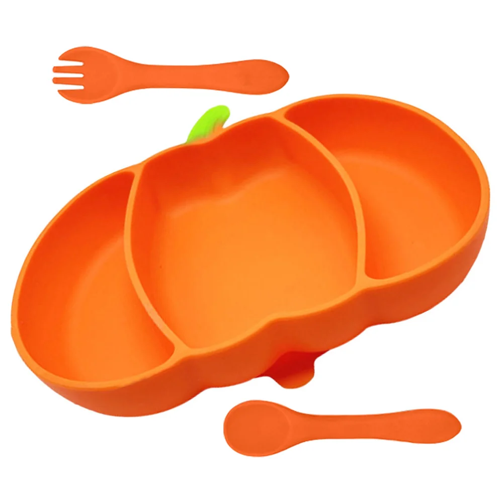Присоска Тыква Обеденная тарелка Детская посуда Разделенные тарелки из