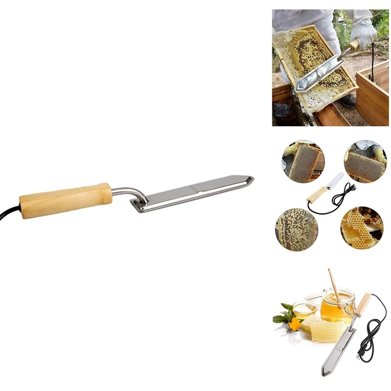 

Электрический Нож для меда, оборудование для пчеловодства, электрическая ручка с подогревом, деревянные инструменты, скребок для меда