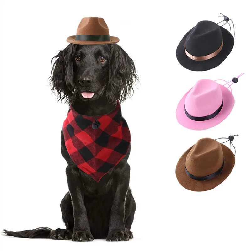Funny Pet Hat for Dog Cat Western Cowboy Hat Photo Prop Universal Dog Cap for Halloween Christmas Street Party Pet Accessories